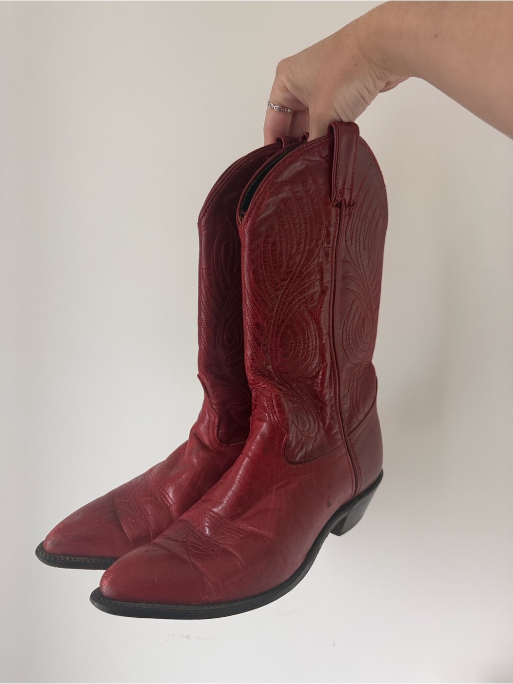 Vintage Code West Red Cowboy Boots - Picture 2 of 8
